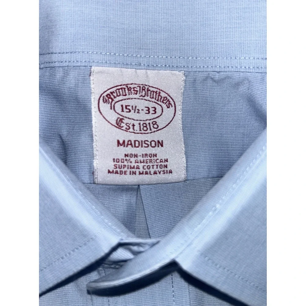 Brooks Brothers Madison French Cuff Button Up Men's 15.5-33 Light Blue‎ (READ)
